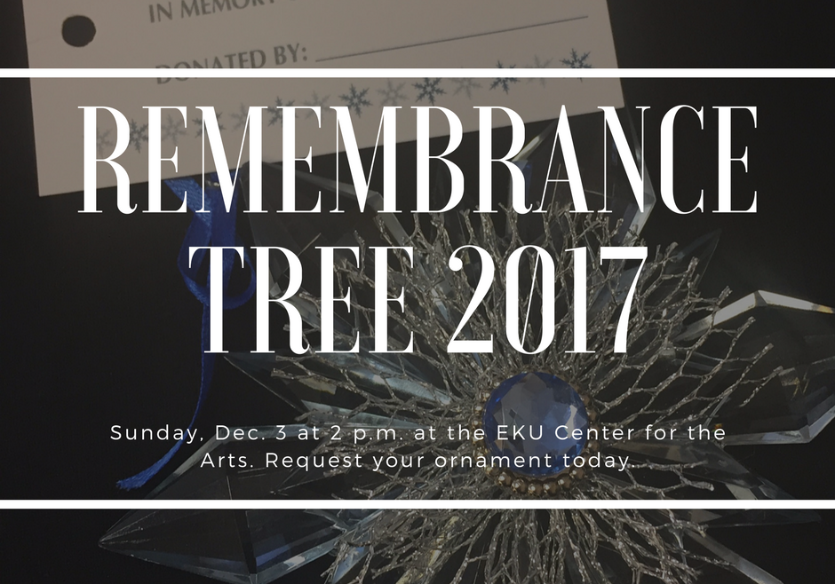 The ornament shown here is the 2017 Remembrance Tree ornament.